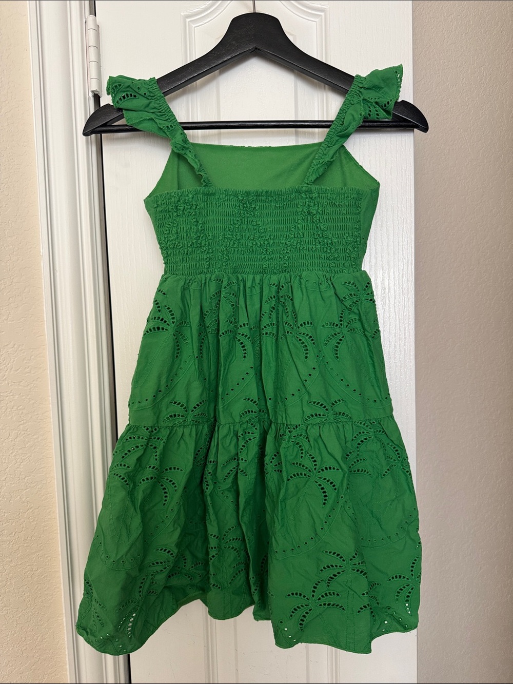 Green Chelsea & Violet Big Girls Eyelet Tiered Dress Size M (10/12) - Picture 3 of 4